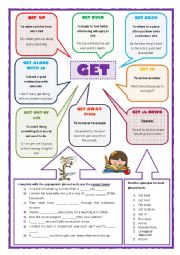 English Worksheet: Phrasal verbs: GET