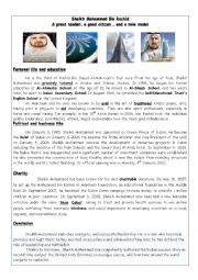 English Worksheet: Shekh Mohamed Bin rashid 