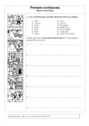 English Worksheet: Present continuous