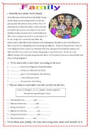 English Worksheet: Family