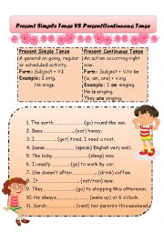 English Worksheet: Present Simple VS Present Continuous
