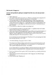 English Worksheet: Pursuit Of Happyness