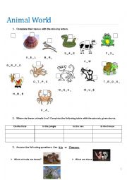 English Worksheet: Animals