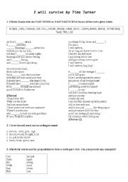 English Worksheet: I will survive by Gloria Gaynor