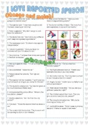 English Worksheet: I love reported speech