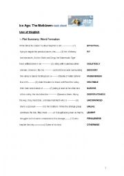 English Worksheet: ice age 2-video activity