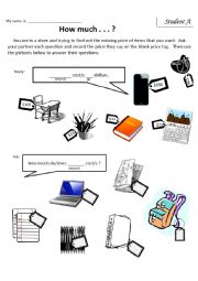 School supply communicative activity