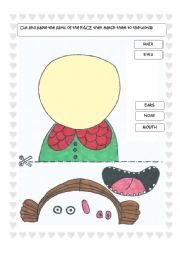 English Worksheet: my face