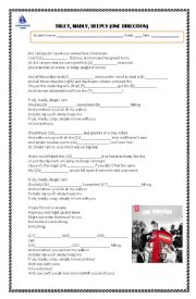 English Worksheet: Truly, Madly, Deeply - One Direction (Song) 