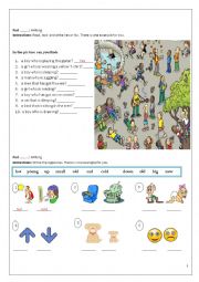 English Worksheet: In the park and opposites