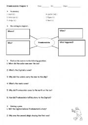 English Worksheet: Frankenstein Working Sheet