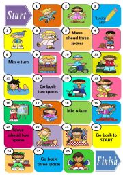 English Worksheet: Irregular Verbs - Boardgame