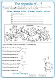 English Worksheet: The opposite of ...?