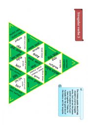 English Worksheet: Trimino - Irregular verbs game (part 3)