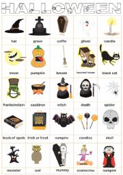 English Worksheet: HALLOWEEN PICTIONARY