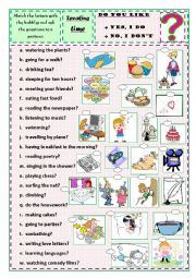 English Worksheet: DO YOU...? Speaking time with the present simple!