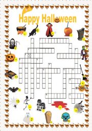 English Worksheet: halloween crossword