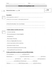 English Worksheet: listening comprehension