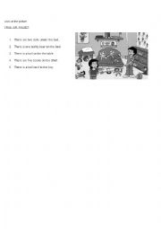 English Worksheet: Thereis and There are
