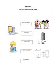 English Worksheet: scientists tools