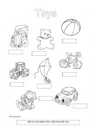 English Worksheet: toys