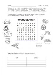 English worksheet: Food and Drink