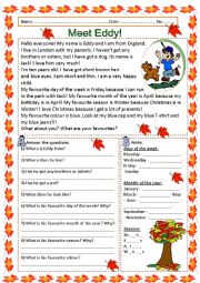 English Worksheet: Meet Eddy!