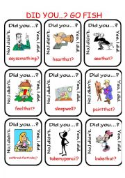 English Worksheet: Did you...?  Go Fish