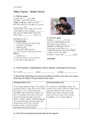 English Worksheet: Stolen Dance