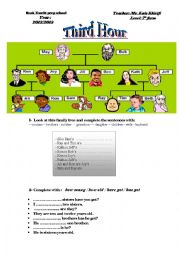 English Worksheet: introducing oneself and family members