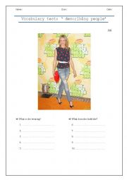 English Worksheet: vocabulary - describing people