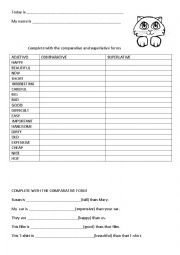 WORKSHEET ON COMPARATIVES AND SUPERLATIVES