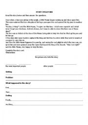 English Worksheet: Story Structure, 