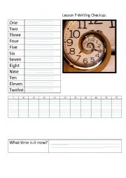 English Worksheet: What Time is it. Writing Review Sheet