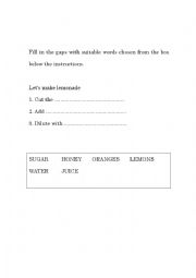 English Worksheet: How to make lemonade