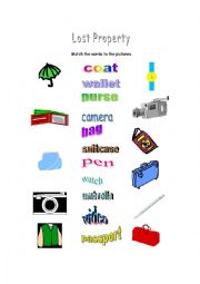 English Worksheet: Lost Property vocabulary matching