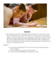 English Worksheet: Matura Description of a picture and questions