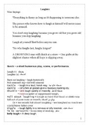 English Worksheet: laughter