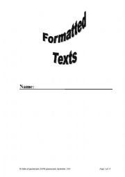 English Worksheet: Formatted Texts - Work Booklet