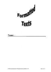 Formatted Texts - Work Booklet