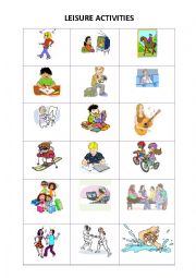 English Worksheet: LEISURE ACTIVITIES