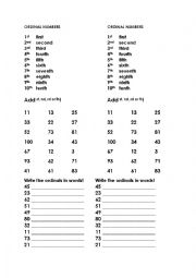 Ordinal numbers