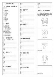 NUMBERS IN ENGLISH