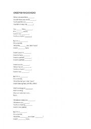 English Worksheet: songs to be completed