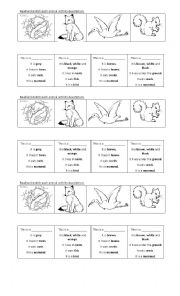 English Worksheet: Animals description