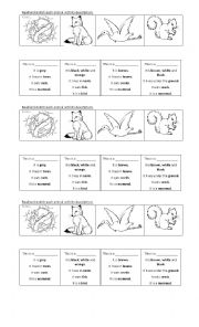 English Worksheet: Animals description