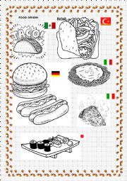 English Worksheet: Food around the world