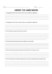 English Worksheet: Under the Same Moon