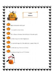 English Worksheet: Halloween Riddles-part 1
