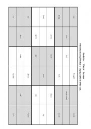 English Worksheet: Sudoku Simple Past